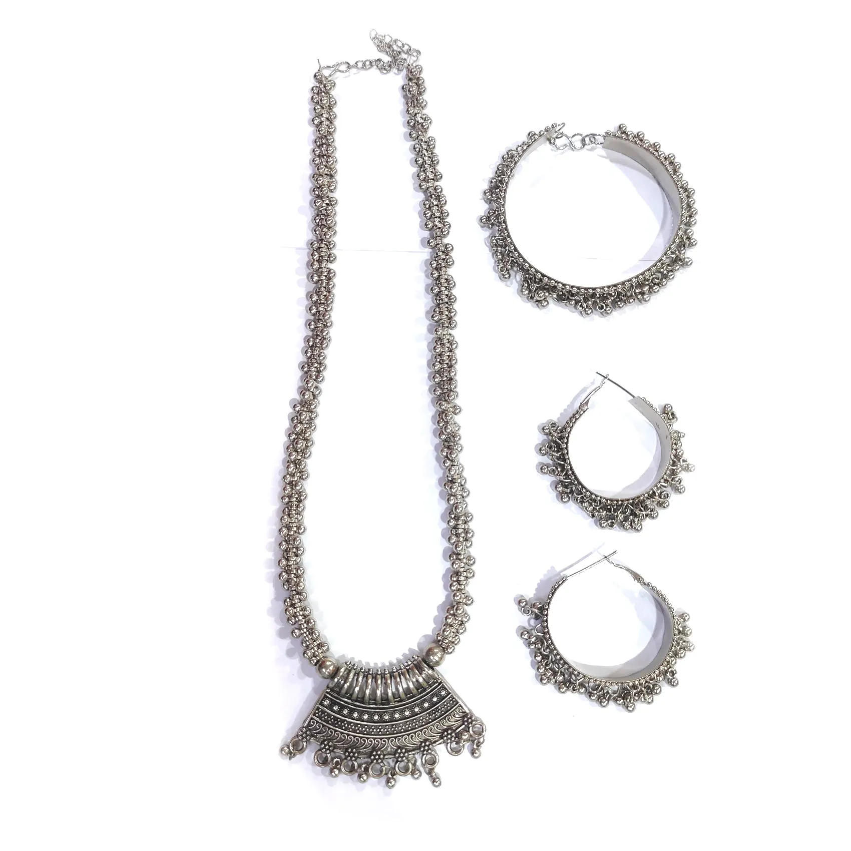 Bollywood Oxidized Silver Plated Handmade Designer Jewellery set/ Party wear/ Casual Oxidized choker necklace earrings Jhumka Afgani OS-7