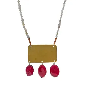 Brass & Ruby Pendant