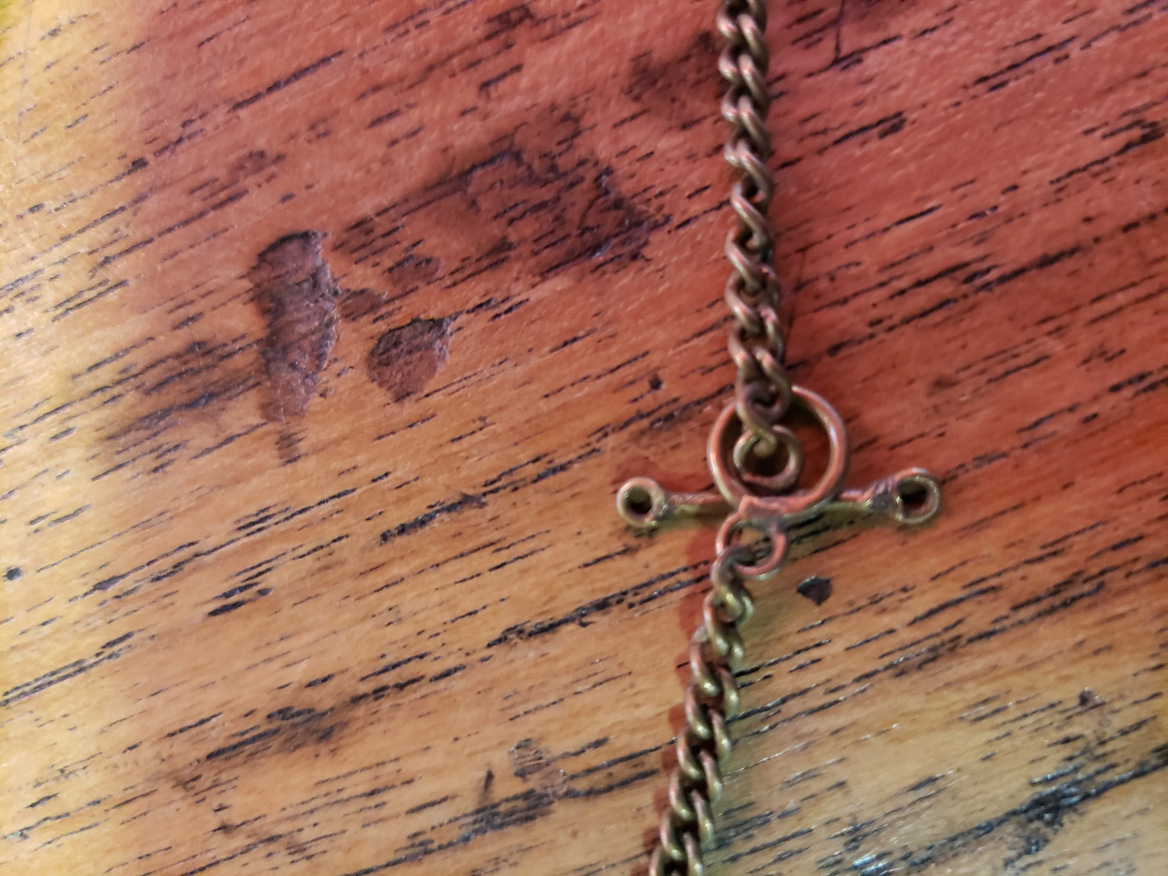 Brass Necklace with toggle clasp