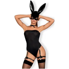 Bunny Mask Costume 5 Pc Black - 2 Sizes