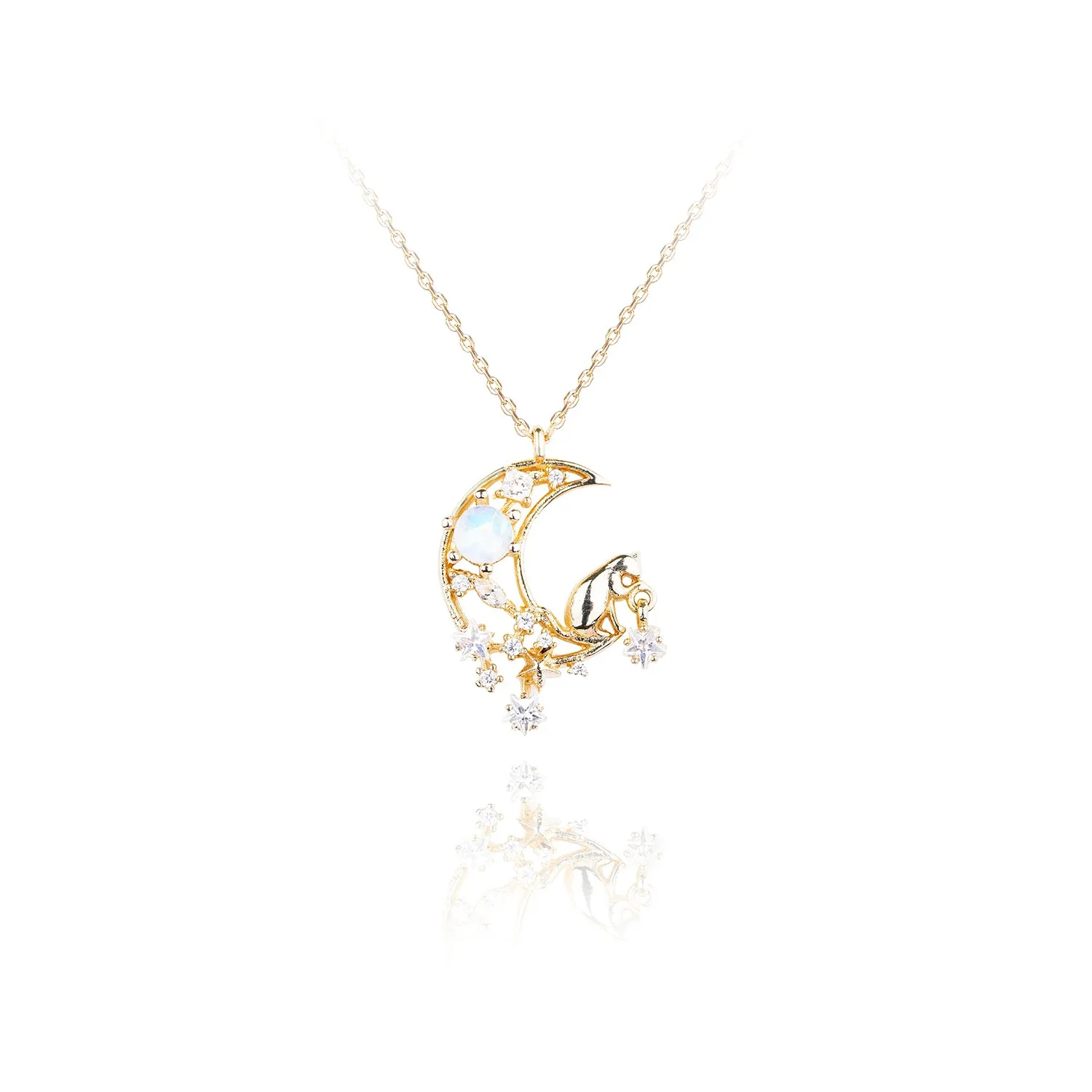 Cat Catch the Stars Necklace