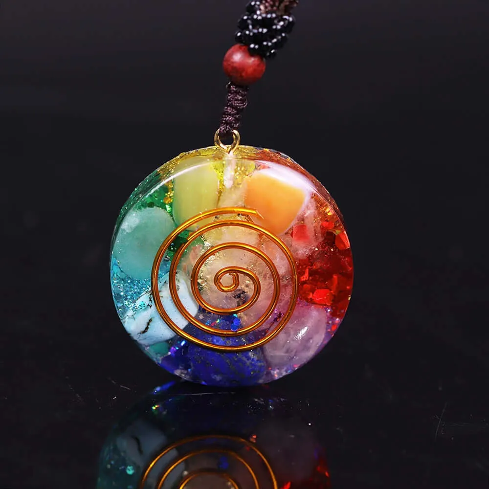 Chakra Spiral Pendant Necklace