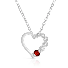 Charlotte Ruby Heart DNA Necklace