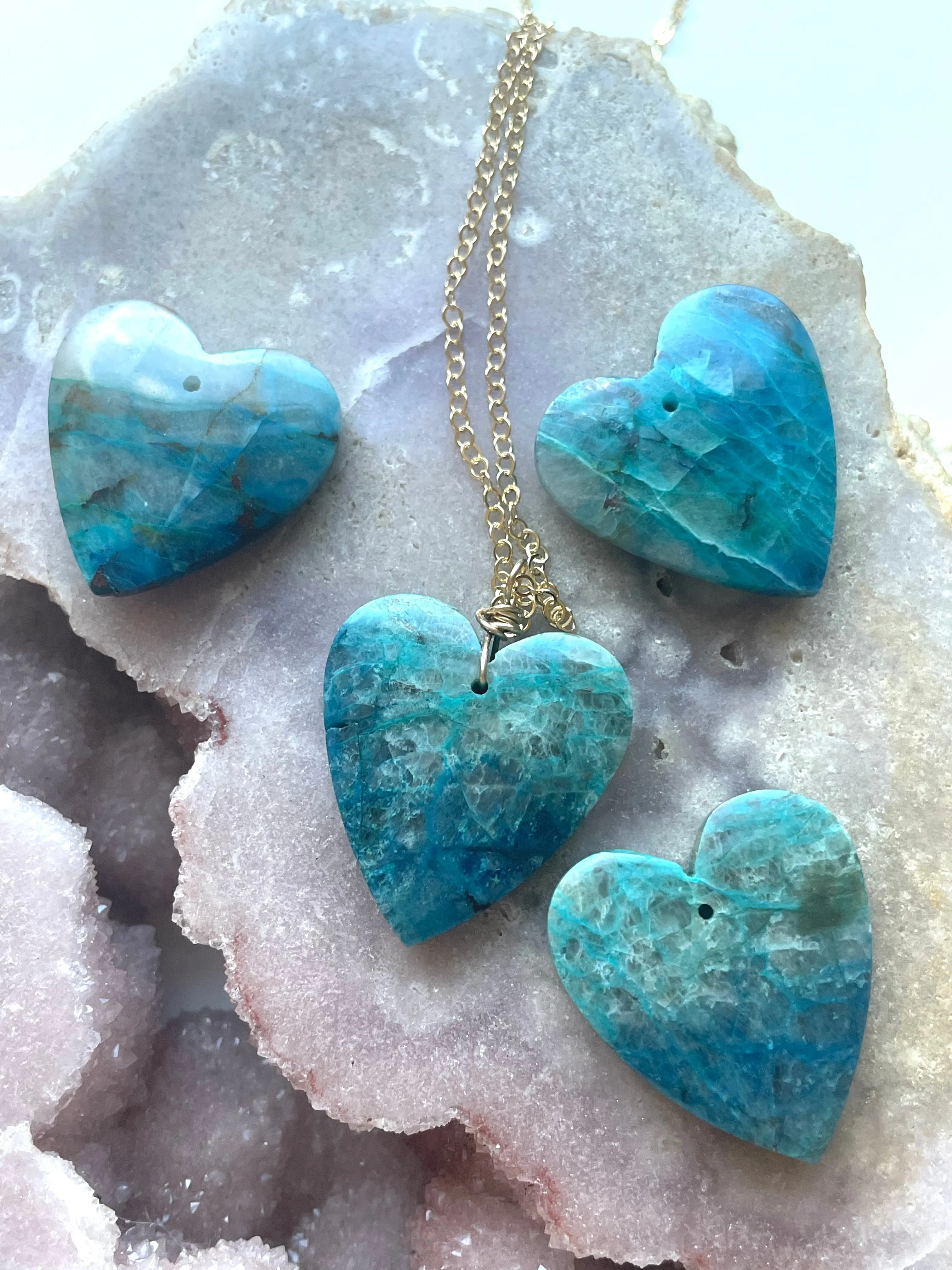 Chrysocolla Heart Pendant Necklace