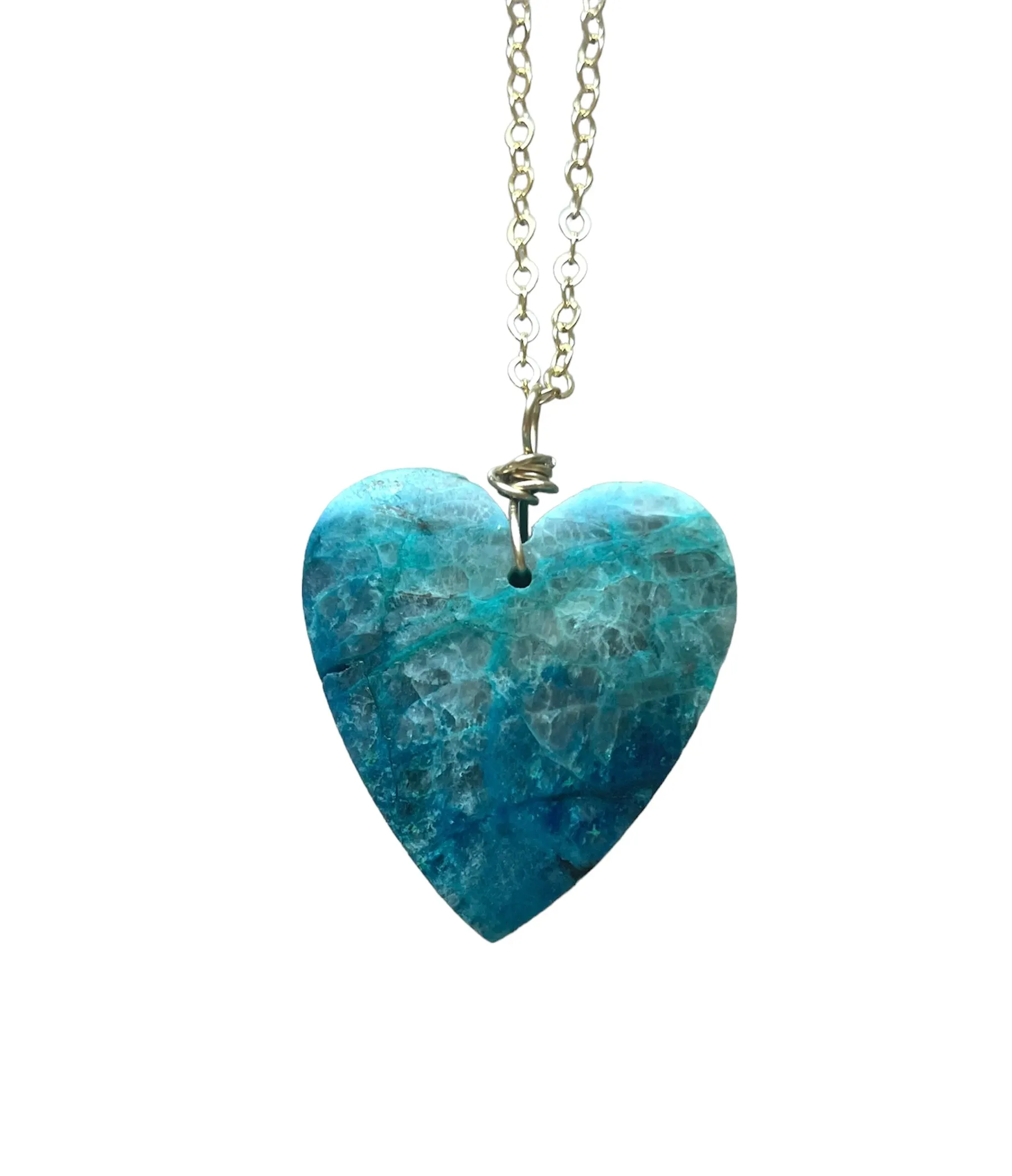 Chrysocolla Heart Pendant Necklace