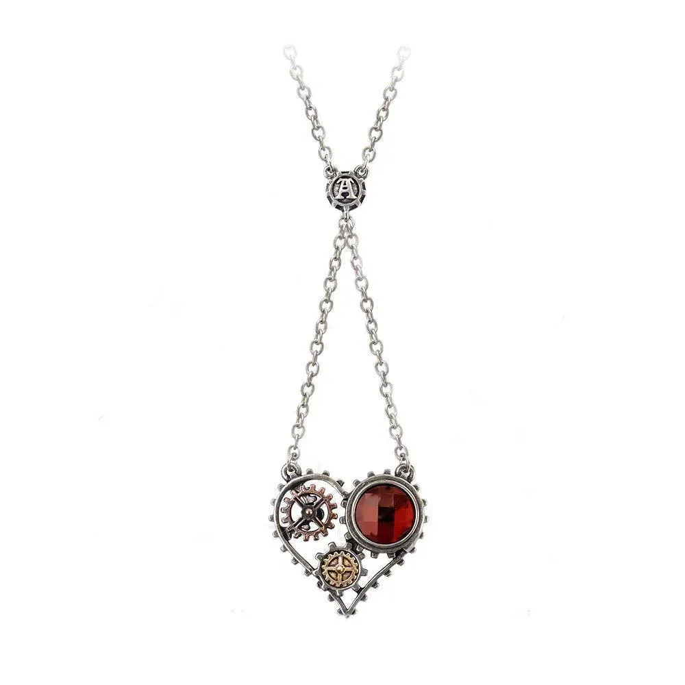 Coeur du Moteur Steampunk Heart Necklace Alchemy Gothic