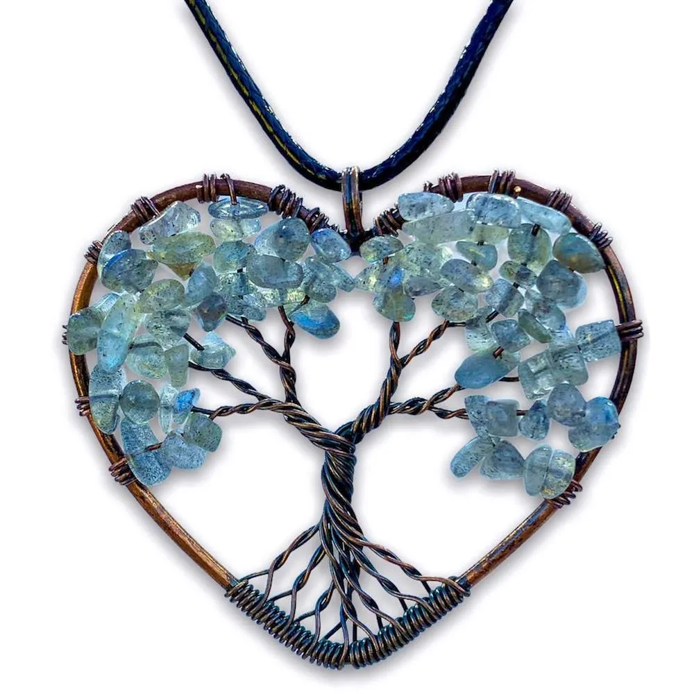 Copper Heart Necklace - Yggdrasil Pendant Necklace