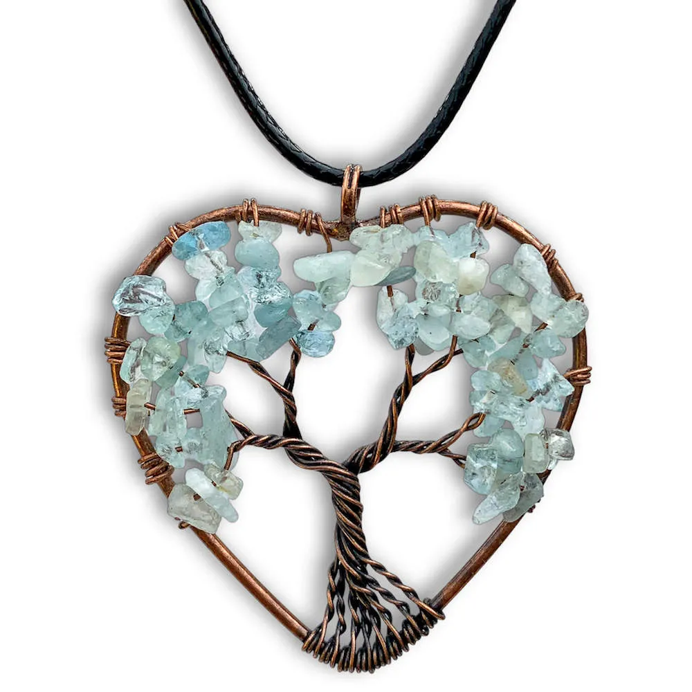 Copper Heart Necklace - Yggdrasil Pendant Necklace