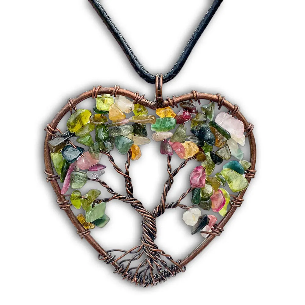 Copper Heart Necklace - Yggdrasil Pendant Necklace