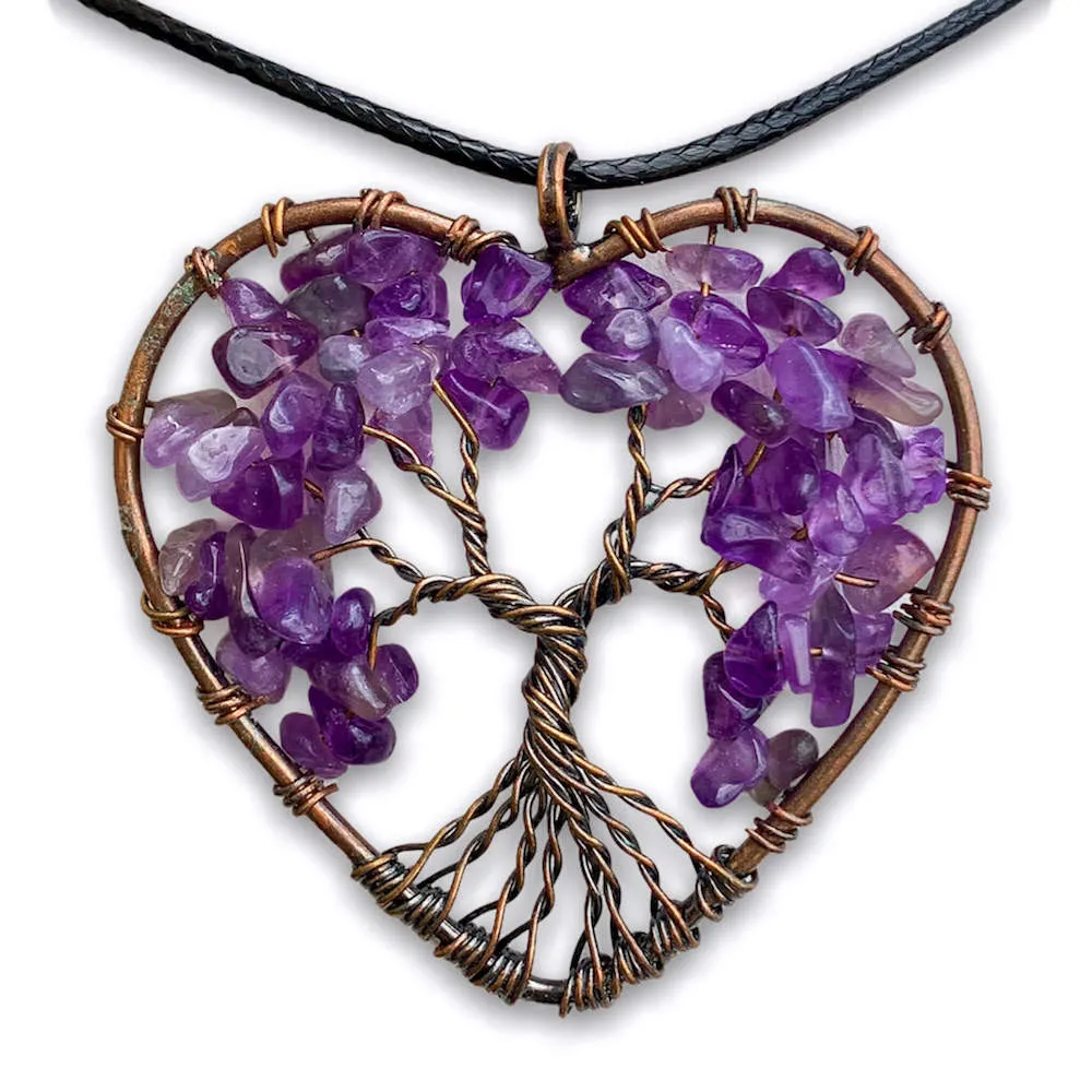 Copper Heart Necklace - Yggdrasil Pendant Necklace