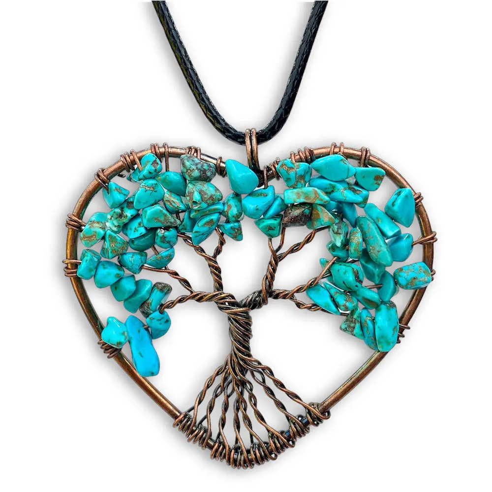 Copper Heart Necklace - Yggdrasil Pendant Necklace