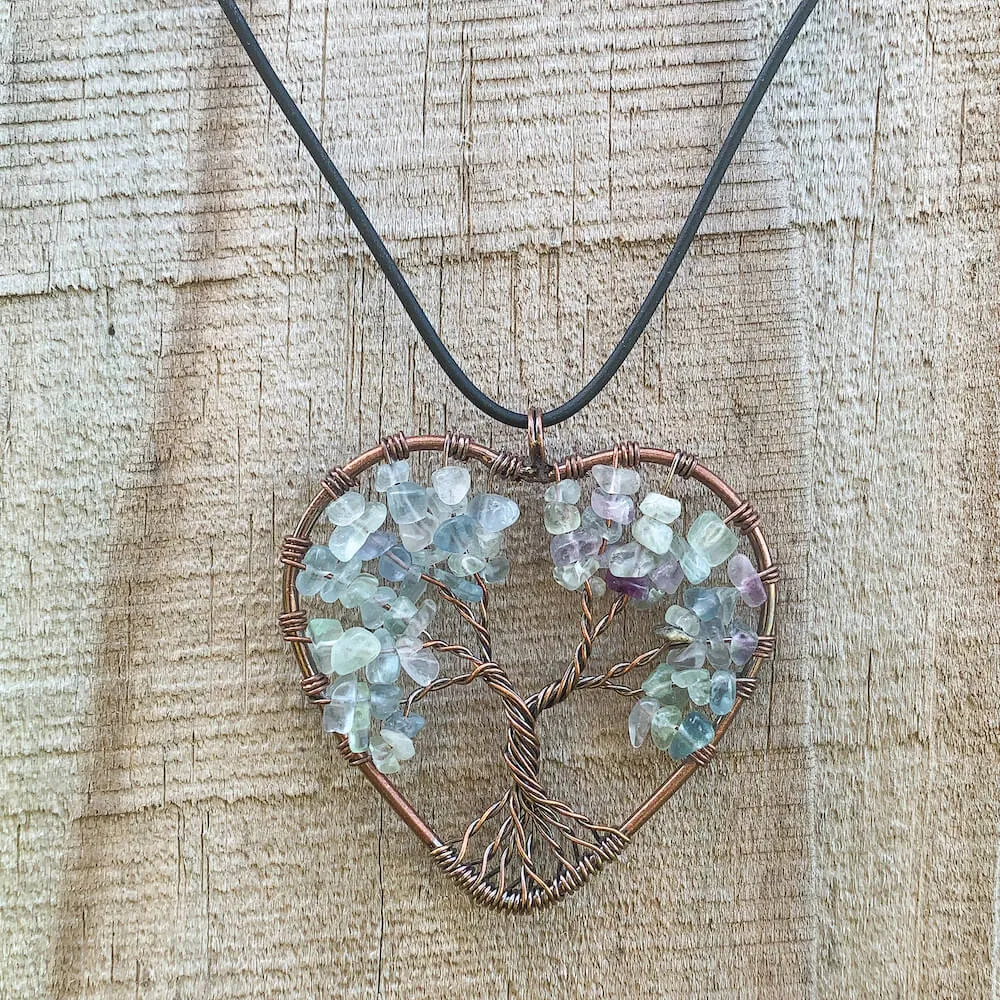 Copper Heart Necklace - Yggdrasil Pendant Necklace