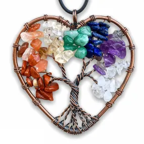 Copper Heart Necklace - Yggdrasil Pendant Necklace