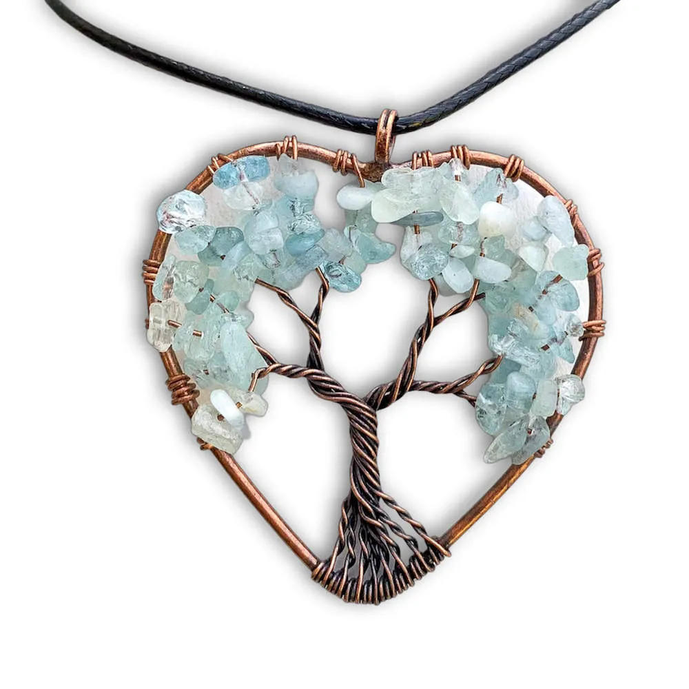 Copper Heart Necklace - Yggdrasil Pendant Necklace