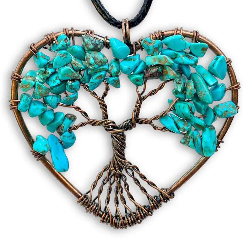 Copper Heart Necklace - Yggdrasil Pendant Necklace