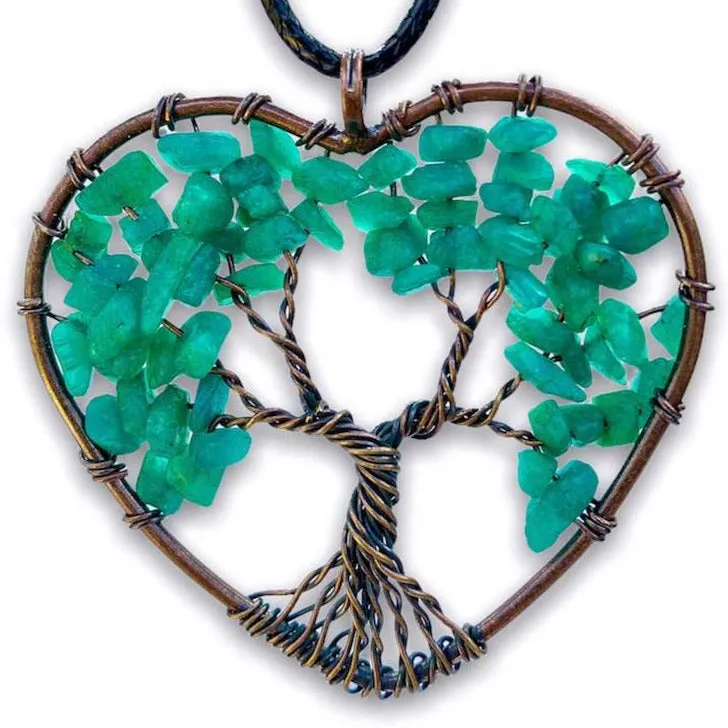 Copper Heart Necklace - Yggdrasil Pendant Necklace