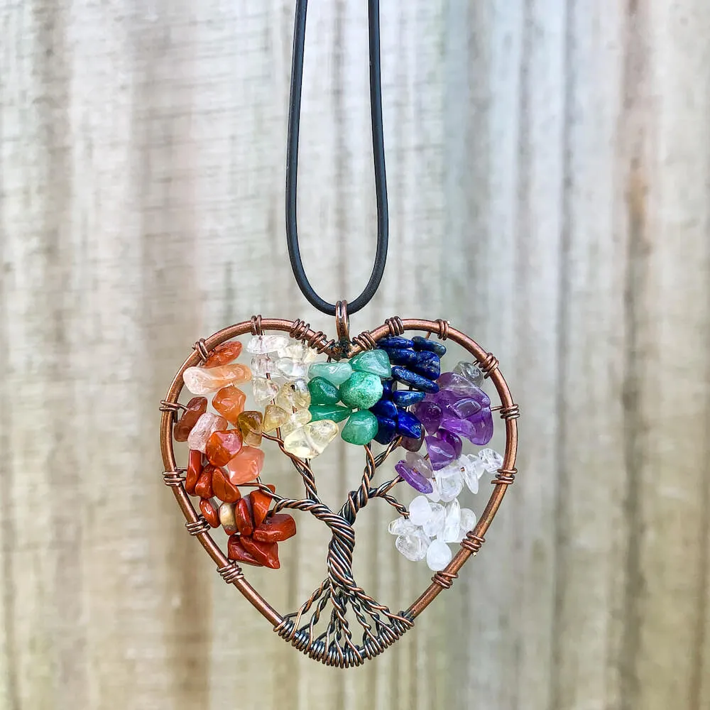 Copper Heart Necklace - Yggdrasil Pendant Necklace