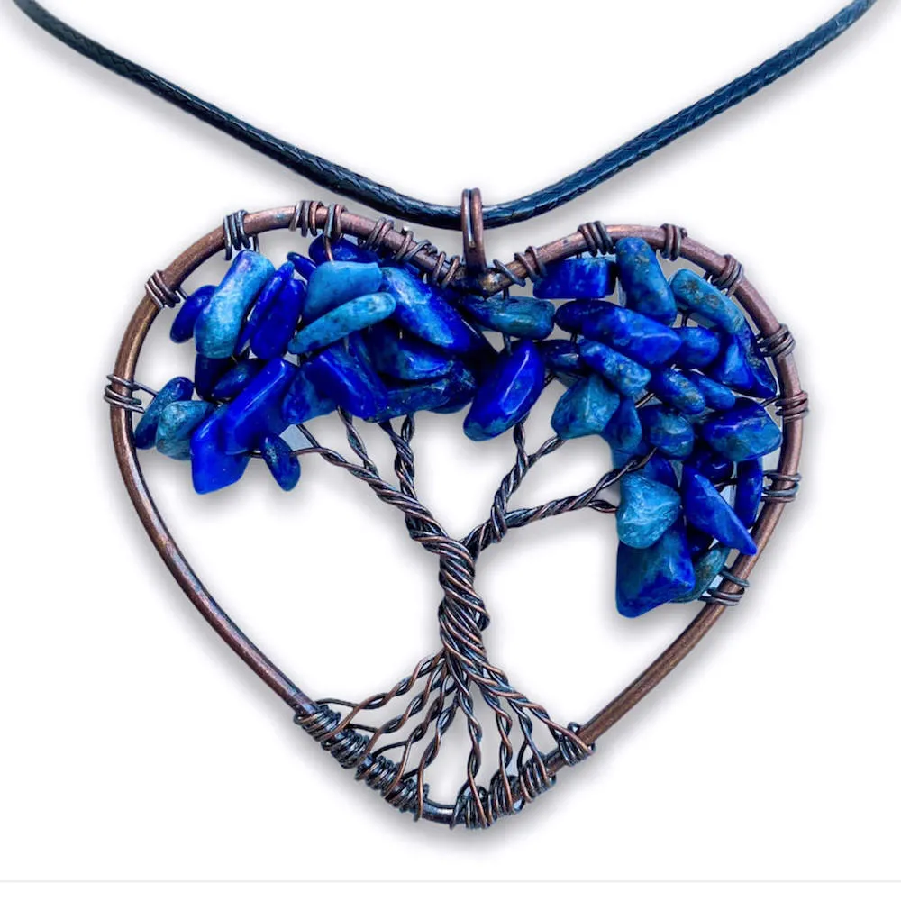 Copper Heart Necklace - Yggdrasil Pendant Necklace