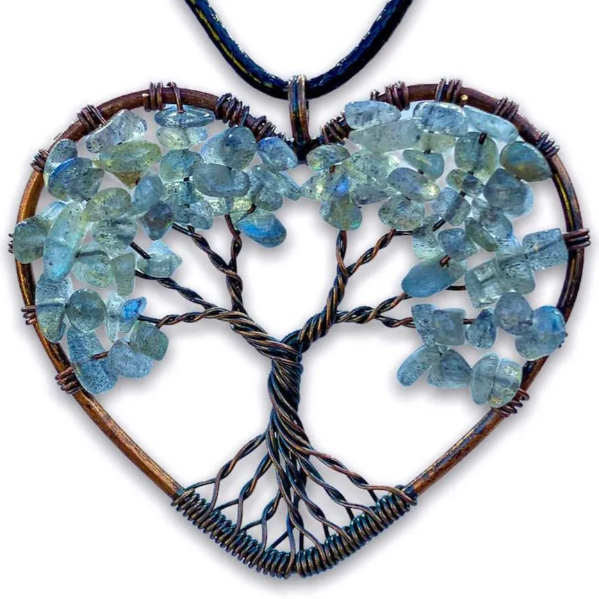 Copper Heart Necklace - Yggdrasil Pendant Necklace