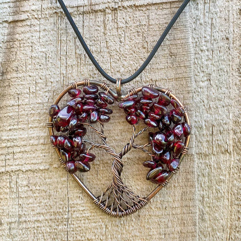 Copper Heart Necklace - Yggdrasil Pendant Necklace