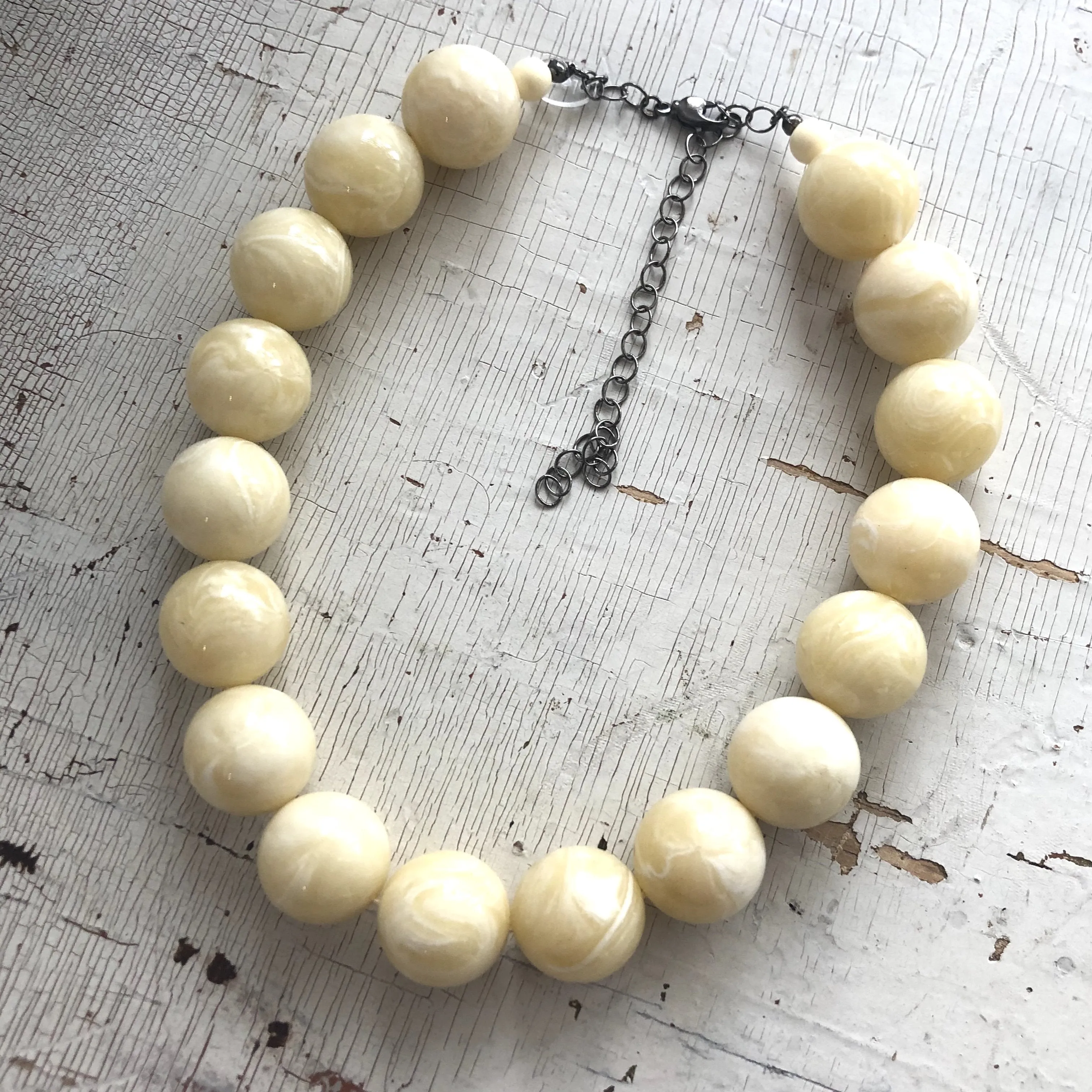 Cream Marbled Marco Necklace