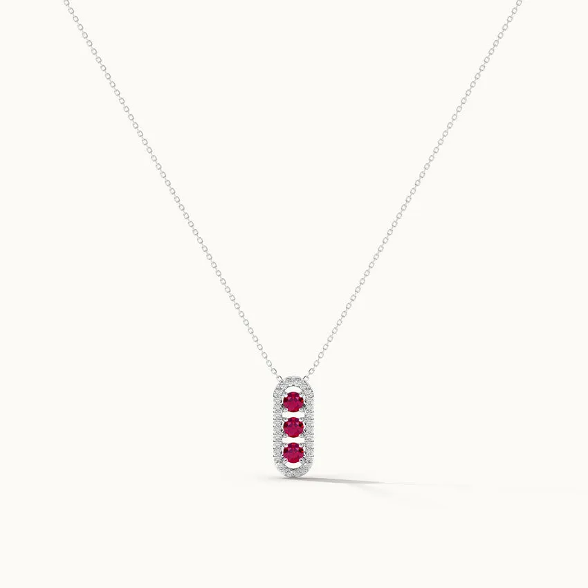 Created Ruby Paperclip Necklace