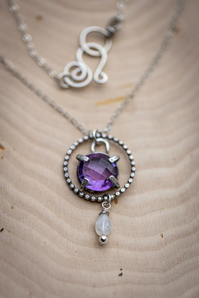 Crown Chakra Necklace | Handcrafted Amethyst and Moonstone Jewelry