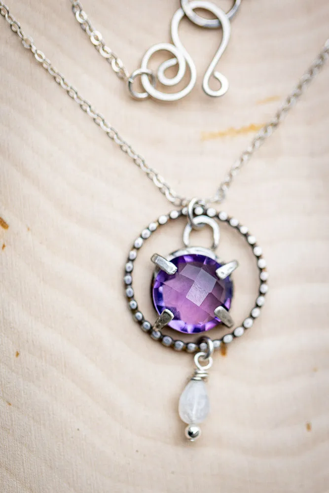 Crown Chakra Necklace | Handcrafted Amethyst and Moonstone Jewelry