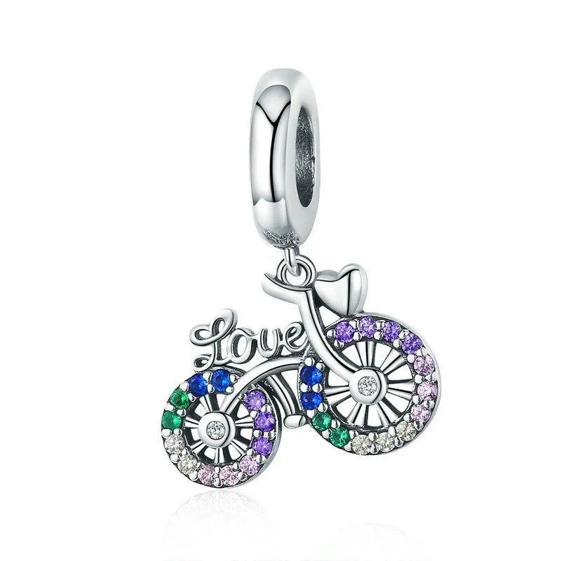 Crystal Bicycle Pendant Charm Jewelry Without Chain - SCC1082