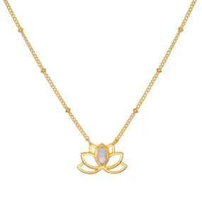 Cultivate Intuition Lotus Moonstone Necklace