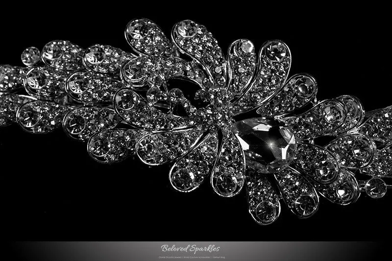 Daisey Bejeweled Floral Hair Comb | Crystal