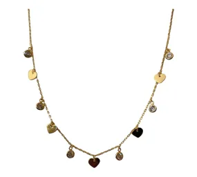 Dangle Heart and Crystal Necklace