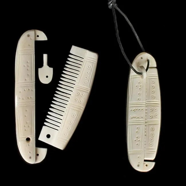 Decorated Encased Bone Viking Comb