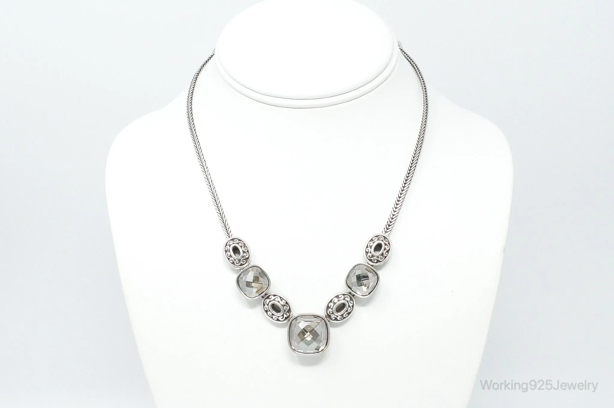 Designer Brighton 'Venus Rising" Crystal Toggle Sterling Silver Necklace