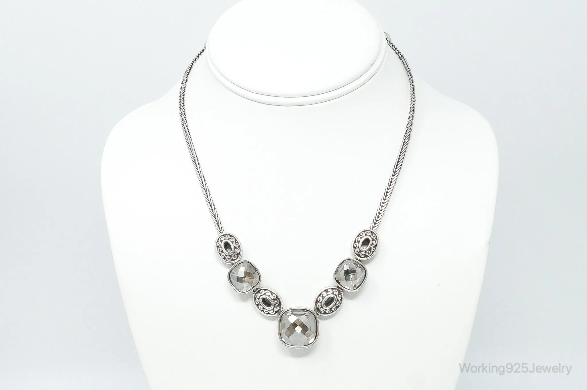 Designer Brighton 'Venus Rising" Crystal Toggle Sterling Silver Necklace