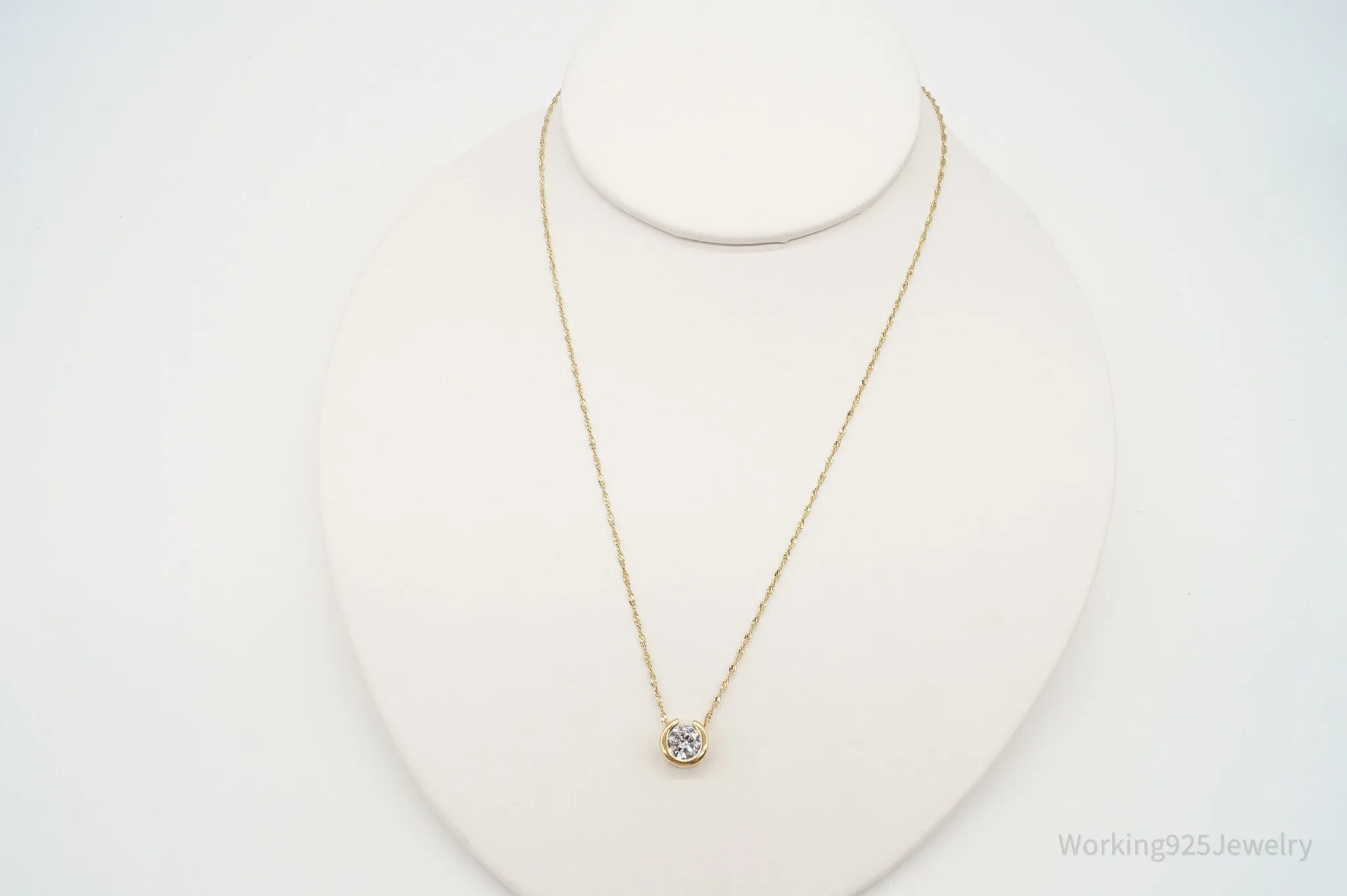 Designer Milor Gold Vermeil Cubic Zirconia Sterling Silver Necklace