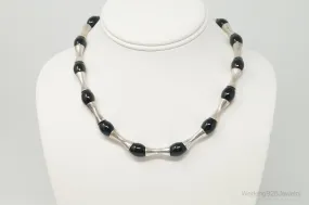 Designer RLM Studios Robert Lee Morris Black Onyx Sterling Silver Necklace