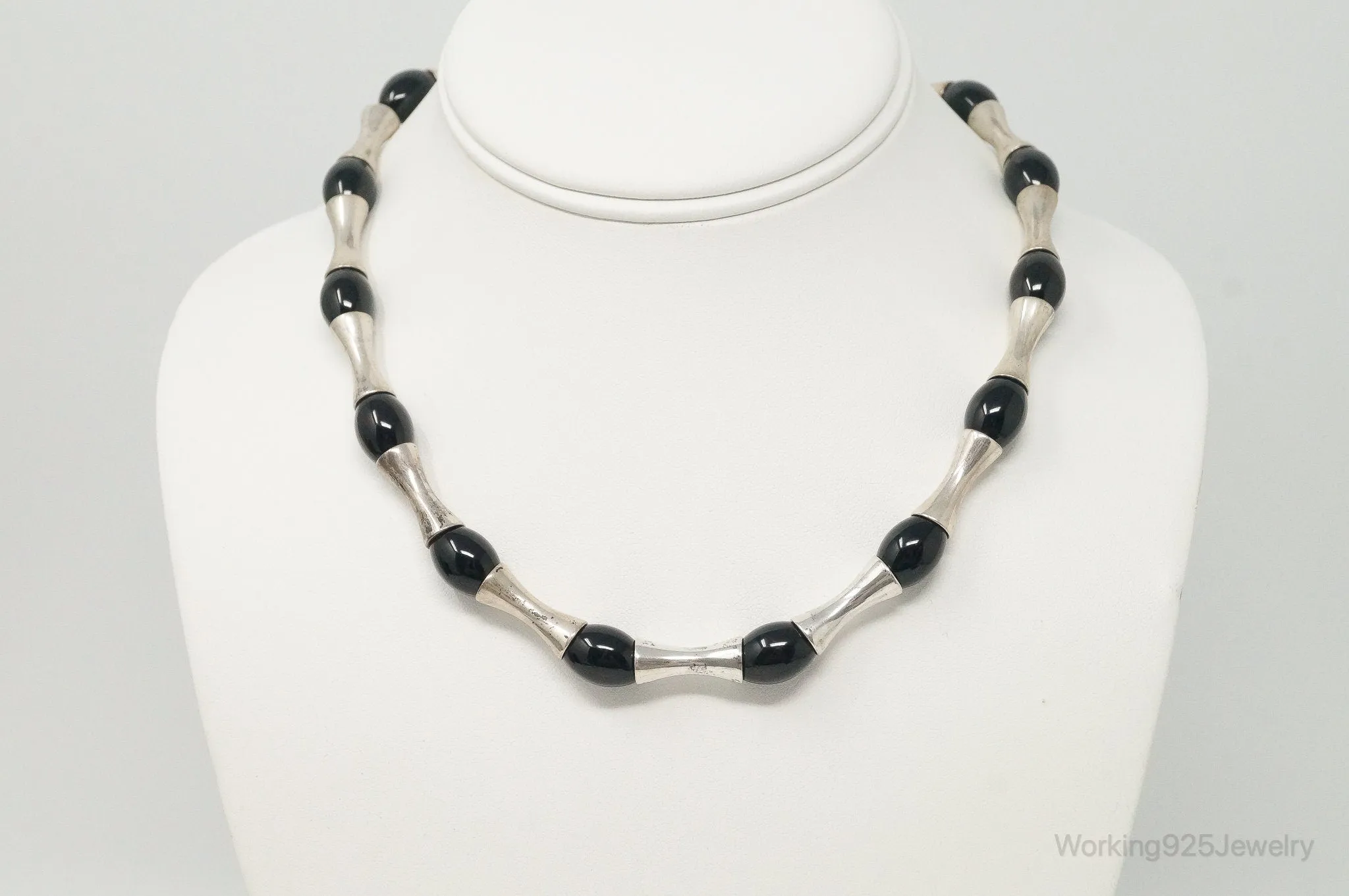 Designer RLM Studios Robert Lee Morris Black Onyx Sterling Silver Necklace