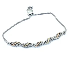 Diamond & Tri Gold Bracelet