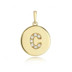 Diamond Jewellery 9ct Gold Diamond Initial C Pendant PD179/C