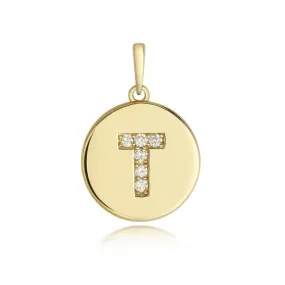 Diamond Jewellery 9ct Gold Diamond Initial T Pendant PD179/T