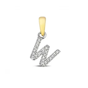 Diamond Jewellery 9ct Gold Diamond Initial W Pendant PD181/W