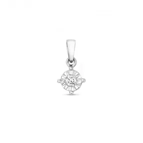 Diamond Jewellery 9ct White Gold Diamond Illusion Set Pendant PD112W