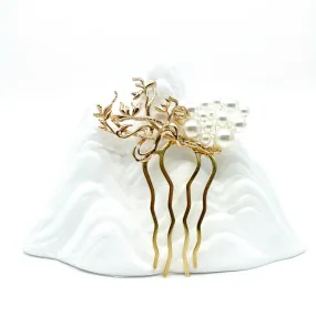 Divine Lotus Hair Comb Gold