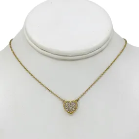 D'joy Gold over stainless steel cubic zirconia heart necklace GM107