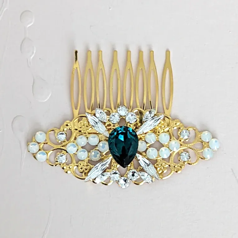 Emerald Hair Comb