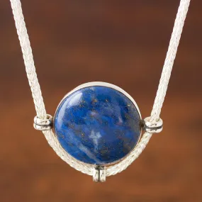 Essence of Time Peruvian Sterling Silver Pendant Necklace with Lapis Lazuli