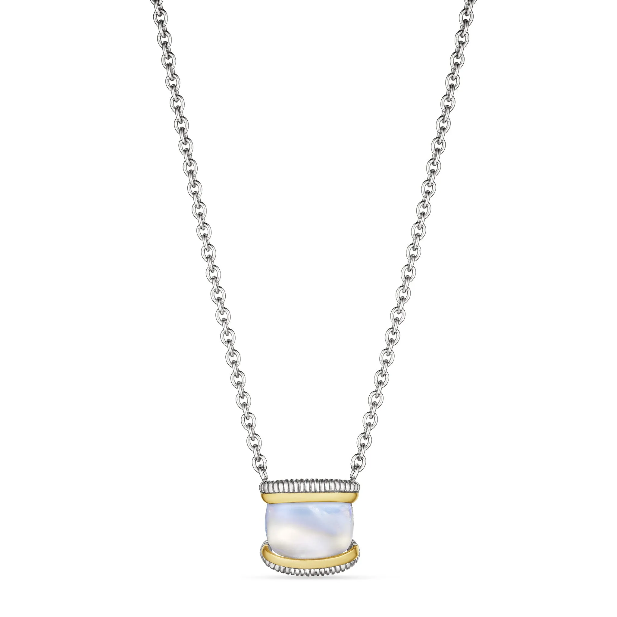 Eternity Necklace with Rainbow Moonstone and 18K Gold