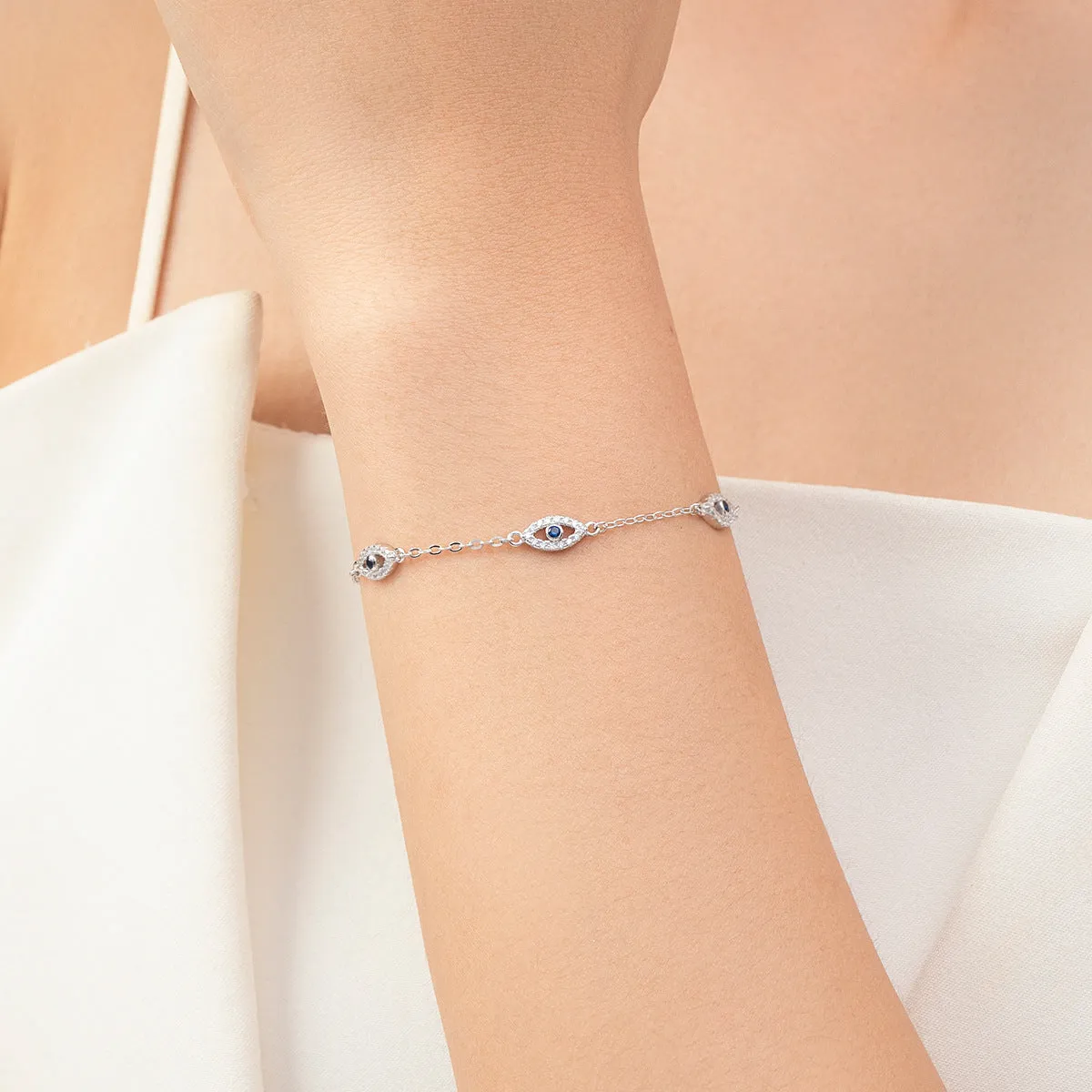 Everyday Genie Sterling Silver Zircon Bracelet - Niche Fashion Commuter Style