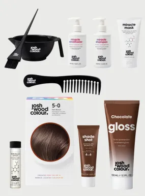 Expert Kit - 5.0 Perm kit, Miracle Shot, Chocolate Shade Shot, Chocolate Gloss x 1, Bowl & Brush, Miracle Mask, Comb, Shampoo, Conditioner